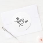 Batman Dark Knight Name Brown Logo Classic Round Sticker