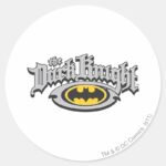 Batman Dark Knight Name And Oval Logo Classic Round Sticker