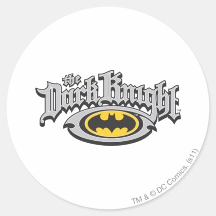 Batman Dark Knight Name And Oval Logo Classic Round Sticker
