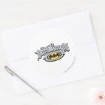 Batman Dark Knight Name And Oval Logo Classic Round Sticker