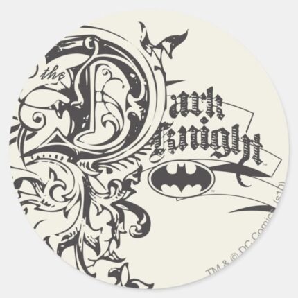 Batman Dark Knight Ornate Logo Classic Round Sticker