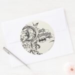 Batman Dark Knight Ornate Logo Classic Round Sticker