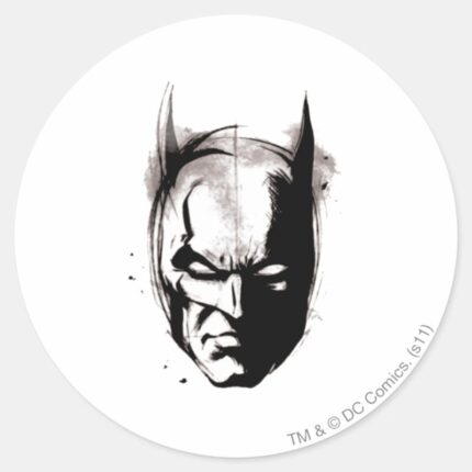 Batman Drawn Face Classic Round Sticker
