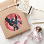 Batman Firey Sky Classic Round Sticker