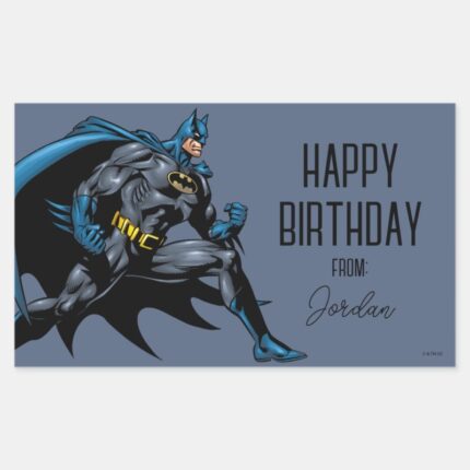 Batman Fists Happy Birthday Rectangular Sticker