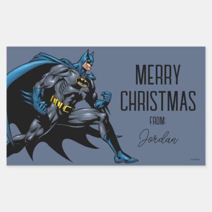 Batman Fists Merry Christmas Rectangular Sticker