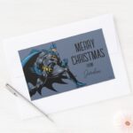 Batman Fists Merry Christmas Rectangular Sticker