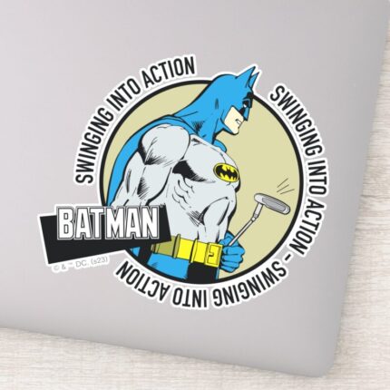 Batman Golfing Swinging Into Action Sticker