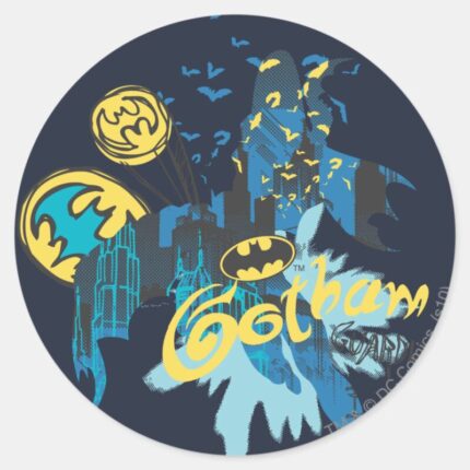Batman Gotham Guardian Notebook Sketch Classic Round Sticker