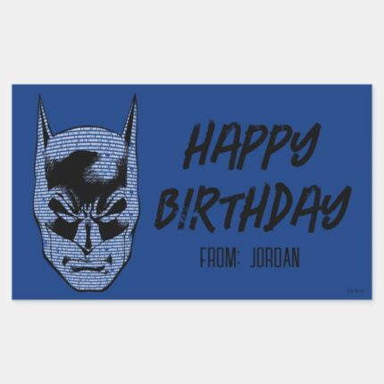 Batman Head Mantra Happy Holidays Rectangular Sticker