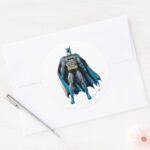 Batman Heroic Stance Classic Round Sticker