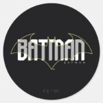 Batman Hi Tech Name Graphic Classic Round Sticker