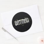 Batman Hi Tech Name Graphic Classic Round Sticker