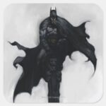Batman Illustration Square Sticker