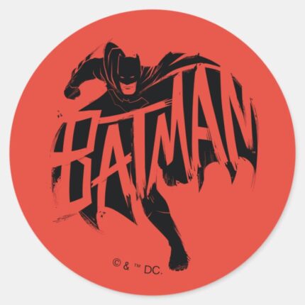 Batman Ink Brush Name Classic Round Sticker