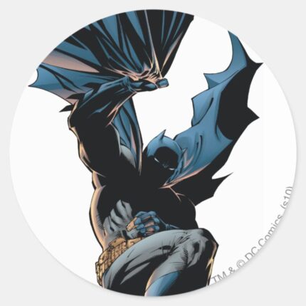 Batman Jumping Down Action Shot Classic Round Sticker
