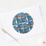 Batman Knight FX 30A Thwack Fwooshh Pattern Classic Round Sticker