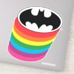 Batman Layered Rainbow Logo Sticker