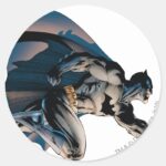 Batman Leaping Side View Classic Round Sticker