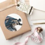 Batman Leaping Side View Classic Round Sticker