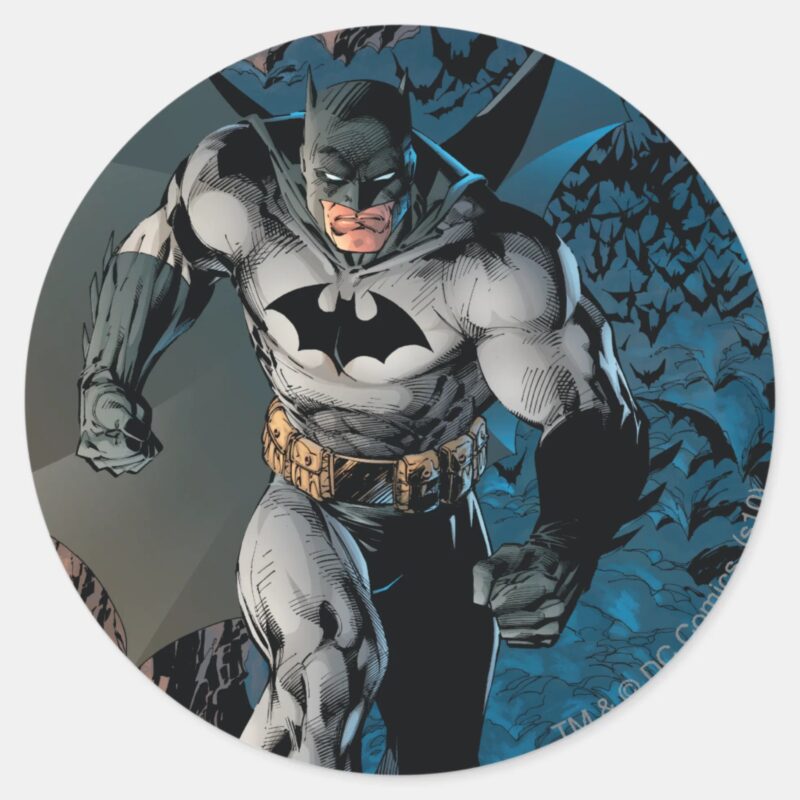 Batman Leaving Bat Cave Classic Round Sticker Batman Leaving Bat Cave Classic Round Sticker