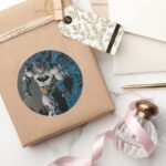 Batman Leaving Bat Cave Classic Round Sticker