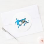 Batman Lunges Classic Round Sticker