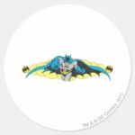 Batman Lunges Forward Classic Round Sticker