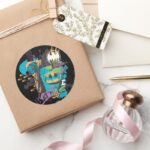 Batman Neon The Dark Knight Collage Classic Round Sticker