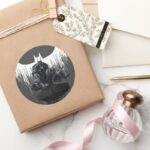 Batman Perched On A Pillar Classic Round Sticker