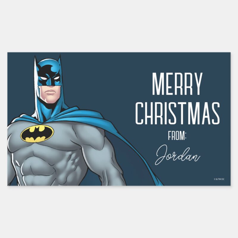 Batman Protector Merry Christmas Rectangular Sticker Batman Protector Merry Christmas Rectangular Sticker
