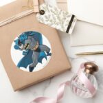 Batman Punch Classic Round Sticker