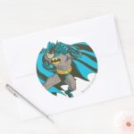 Batman Punching 1 Classic Round Sticker