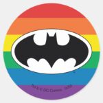 Batman Rainbow Logo Classic Round Sticker
