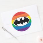 Batman Rainbow Logo Classic Round Sticker