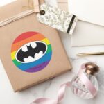 Batman Rainbow Logo Classic Round Sticker