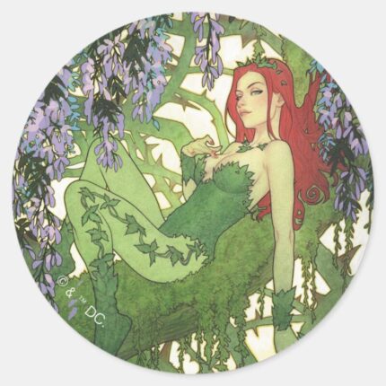 Batman Rebirth Poison Ivy Cover Illustration Classic Round Sticker