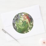 Batman Rebirth Poison Ivy Cover Illustration Classic Round Sticker
