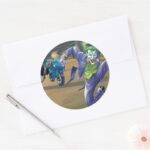 Batman Rogue Rage 3 Classic Round Sticker