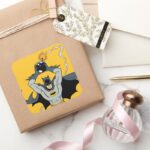 Batman Running With Bomb Square Sticker