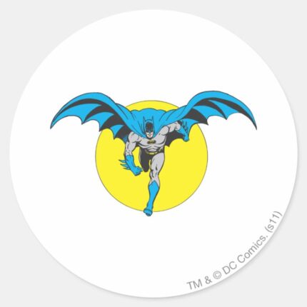 Batman Runs Forward Classic Round Sticker