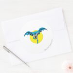 Batman Runs Forward Classic Round Sticker