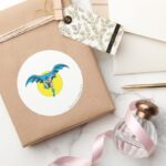 Batman Runs Forward Classic Round Sticker