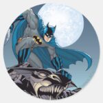 Batman Scenes Gargoyle Classic Round Sticker