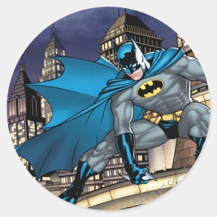 Batman Scenes Tower Classic Round Sticker