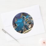 Batman Scenes Tower Classic Round Sticker
