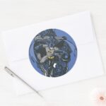 Batman Skulls Ink Doodle 2 Classic Round Sticker