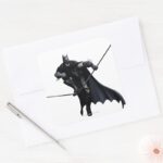 Batman Stepping On Line Square Sticker