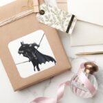 Batman Stepping On Line Square Sticker