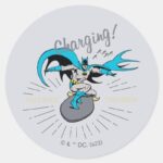 Batman Surfing Charging Classic Round Sticker